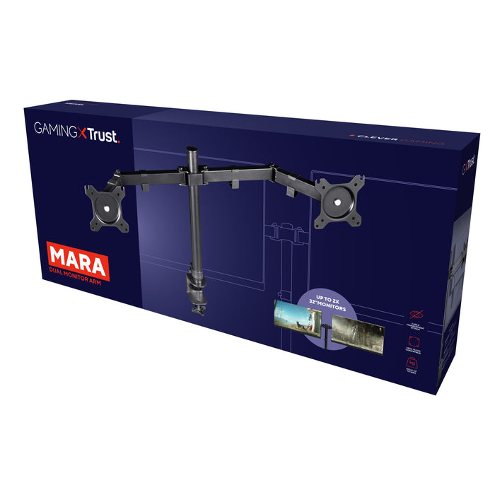 EAN 8713439239416 - Trust GXT 1120 Mara Dual Monitor Arm 81,3 cm (32") Escritorio Negro imagen 6