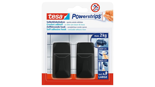 EAN 4042448102621 - TESA Powerstrips Interior Gancho universal Negro 2 pieza(s) imagen 2