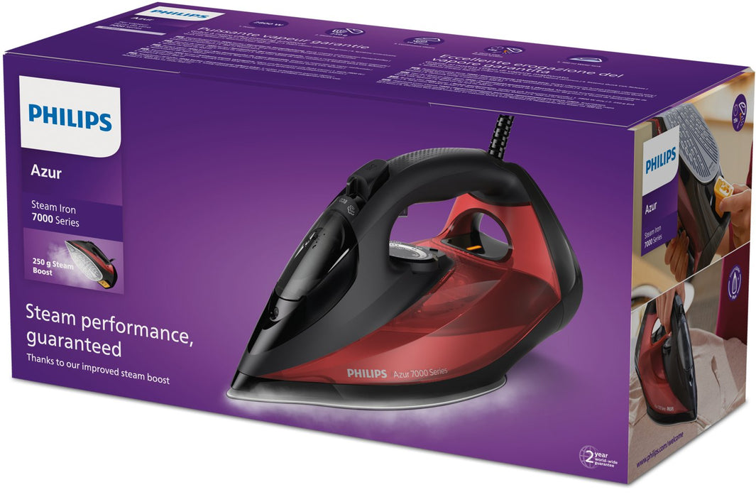 EAN 8720389015618 - Philips 7000 series DST7022/40 plancha Plancha a vapor Suela SteamGlide Plus 2800 W Negro, Rojo imagen 3
