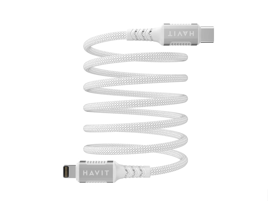 EAN 6939119077570 - Havit 6939119077570 cable de conector Lightning 1 m Plata, Blanco imagen 2