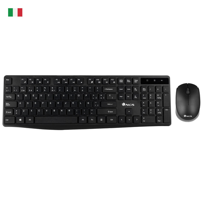 EAN 8435430617986 - NGS Allure Kit, QWERTY, IT teclado Ratón incluido Universal RF inalámbrico Italiano Negro imagen 1