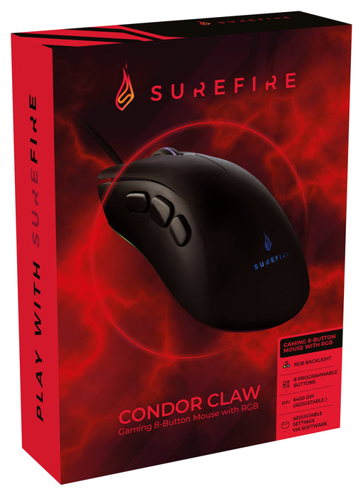 EAN 0023942488163 - SureFire Condor Claw ratón Juego mano derecha USB tipo A Óptico 6400 DPI imagen 1