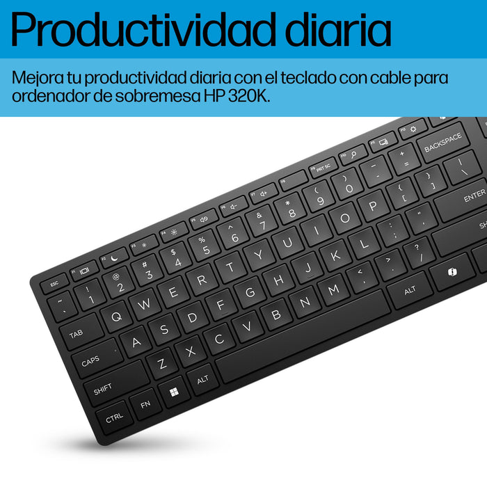 EAN 0194721888419 - HP 320K Wired Keyboard teclado Oficina USB Negro imagen 3