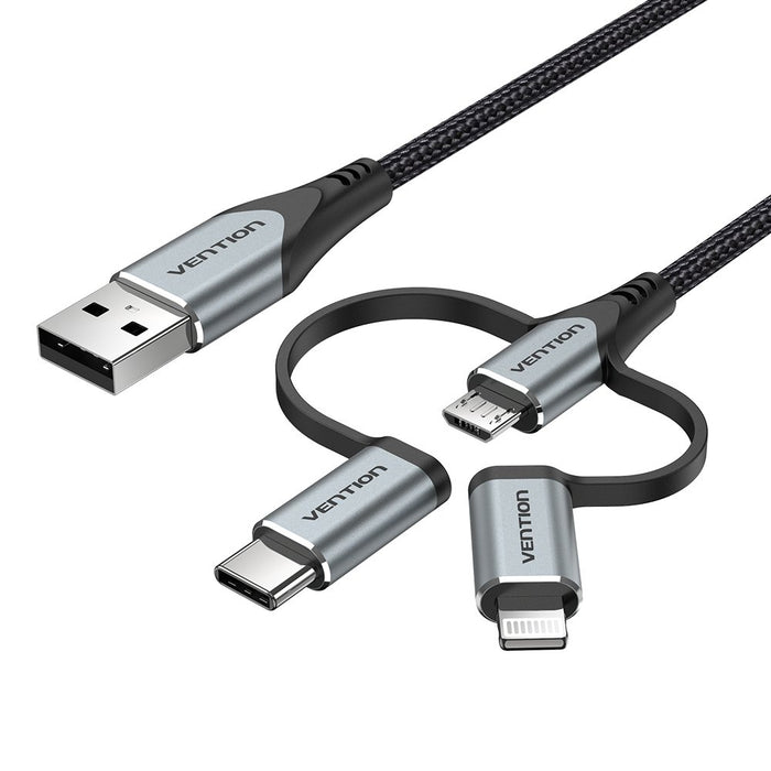 EAN 6922794752856 - Vention CQJHF cable de teléfono móvil USB A Lightning + micro-USB B + USB C imagen 5