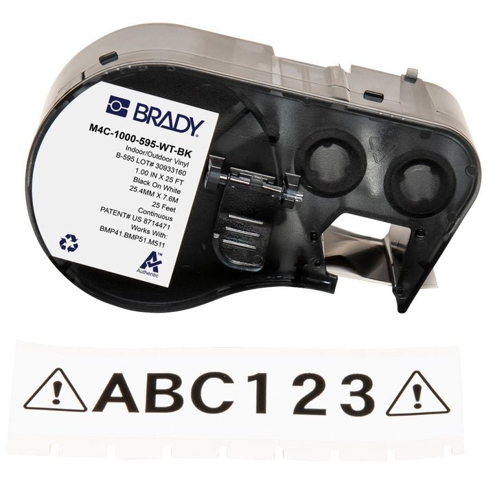 EAN 888434592601 - Brady M4C-1000-595-WT-BK etiqueta de impresora Negro, Blanco Etiqueta para impresora autoadhesiva imagen 1