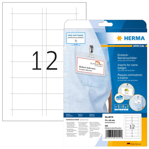 EAN 4008705090100 - HERMA 9010 etiqueta de impresora Blanco Etiqueta para impresora no adhesiva imagen 1