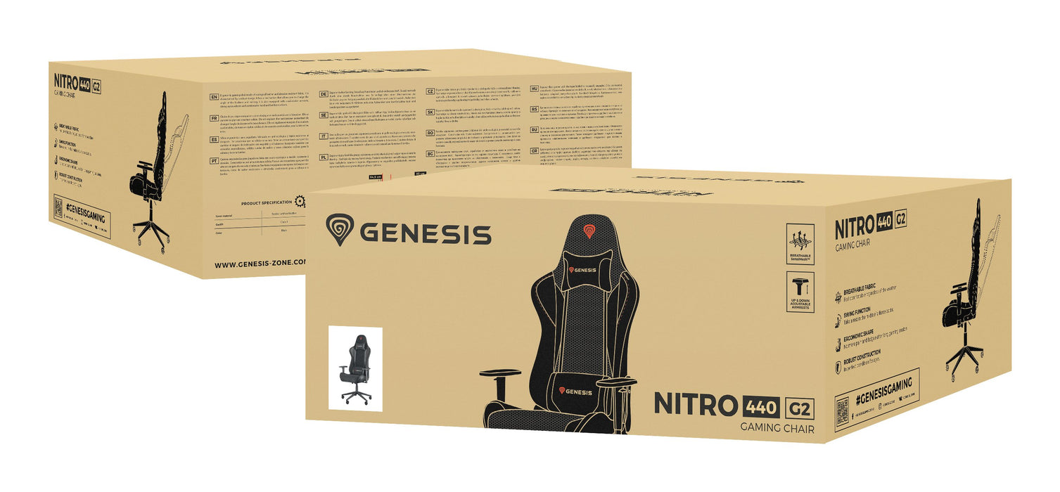 EAN 5901969443967 - GENESIS Nitro 440 G2 Butaca para jugar Asiento acolchado Negro, Gris imagen 17