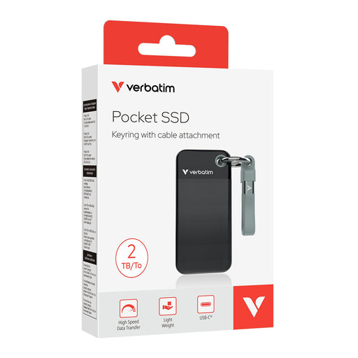EAN 0023942321941 - Verbatim Pocket SSD 2 TB USB Tipo C 3.2 Gen 2 (3.1 Gen 2) Negro, Gris imagen 2