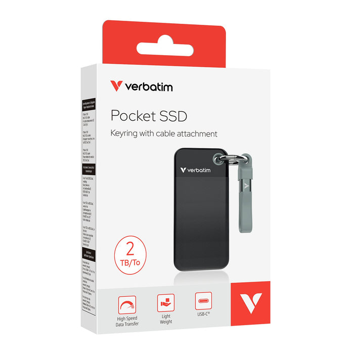 EAN 0023942321941 - Verbatim Pocket SSD 2 TB USB Tipo C 3.2 Gen 2 (3.1 Gen 2) Negro, Gris imagen 2