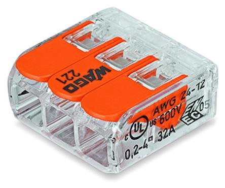 EAN 4050821808442 - Wago 221-413 bloque de terminales 1P Naranja, Transparente imagen 1