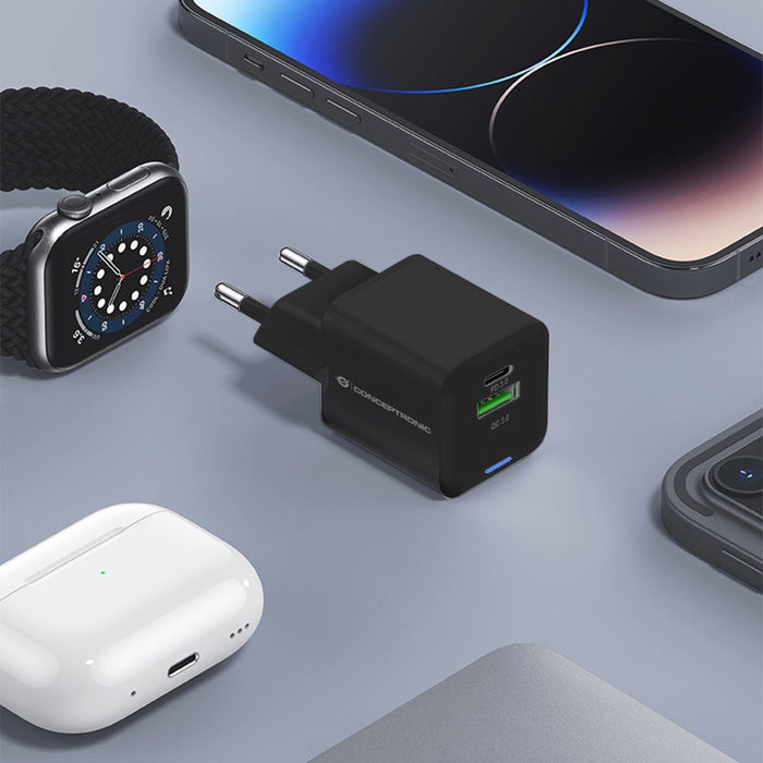 EAN 4015867236475 - Conceptronic ALTHEA15B cargador de dispositivo móvil Universal Negro Corriente alterna Carga rápida Inter imagen 5