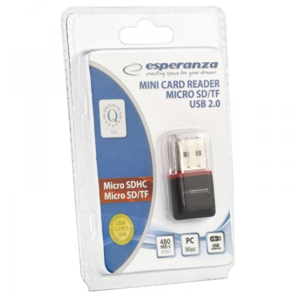 EAN 5901299902837 - Esperanza EA134K lector de tarjeta USB 2.0 Negro, Plata, Transparente imagen 2