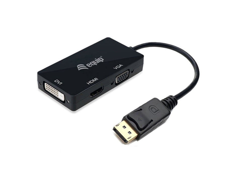 EAN 4015867227541 - Equip 133441 adaptador de cable de vídeo 0,24 m DVI-D + VGA (D-Sub) + HDMI Negro imagen 1