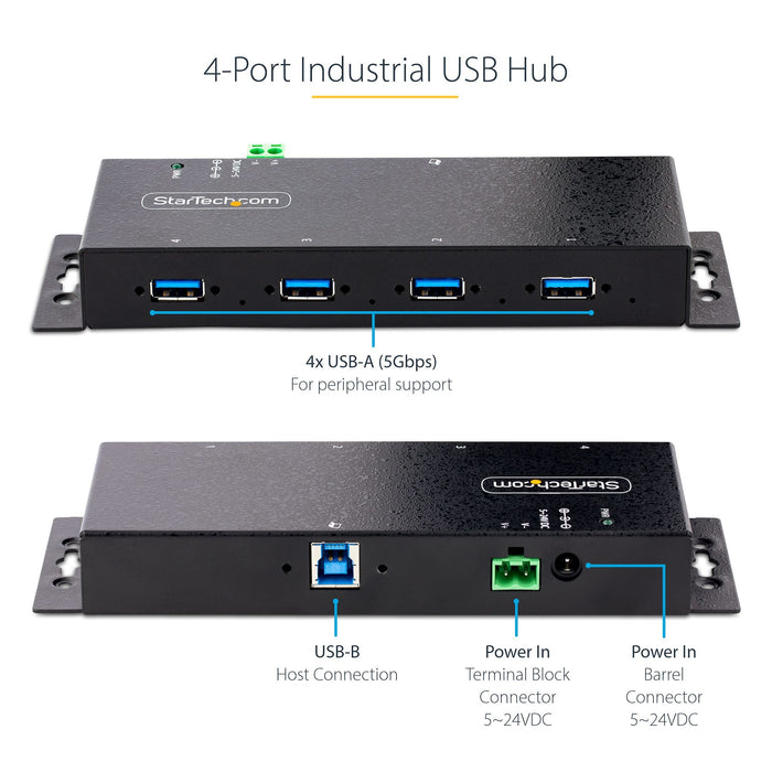 EAN 0065030898010 - StarTech.com 5G4AINDNP-USB-A-HUB hub de interfaz USB 3.2 Gen 1 (3.1 Gen 1) Type-B 5000 Mbit/s Negro imagen 9