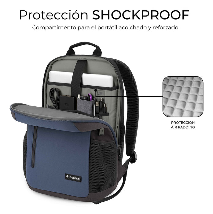EAN 8436586743703 - SUBBLIM Nomad Xpand Air Padding mochila City backpack Azul Poliéster reciclado imagen 5