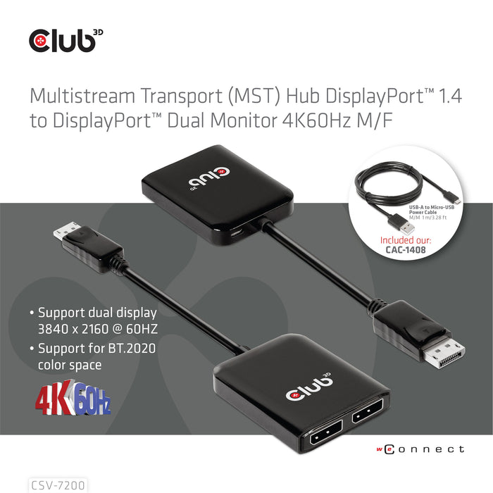 EAN 8719214471972 - CLUB3D CSV-7220 adaptador de cable de vídeo 1 m DisplayPort HDMI + DisplayPort Gris imagen 5