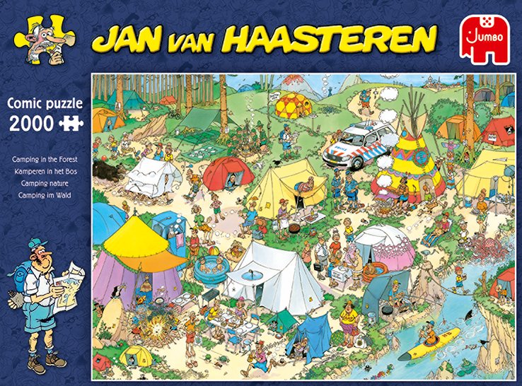 EAN 8710126190876 - Jan van Haasteren Camping in the Forest 2000 pcs Puzzle rompecabezas 2000 pieza(s) Cómics imagen 6