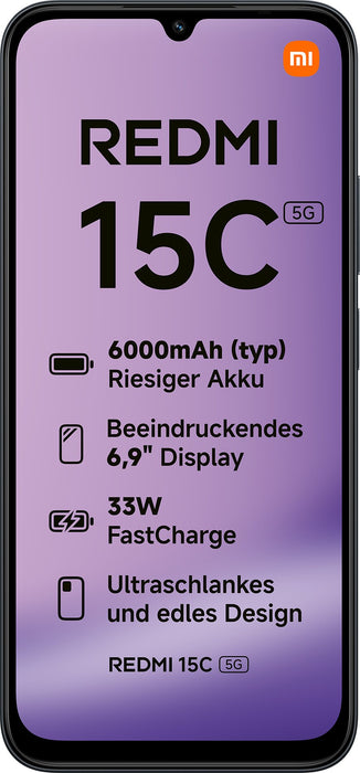 EAN 6932554458607 - Xiaomi Redmi 15C 17,5 cm (6.9") 5G USB Tipo C 4 GB 128 GB 6000 mAh Negro imagen 2