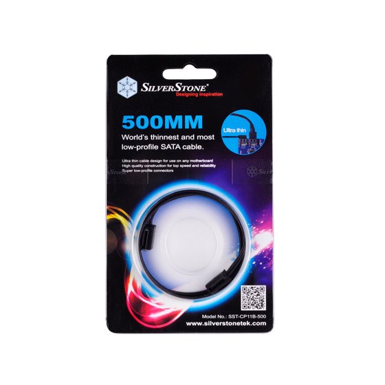 EAN 4710007221396 - Silverstone CP11 cable de SATA 0,5 m Negro imagen 2