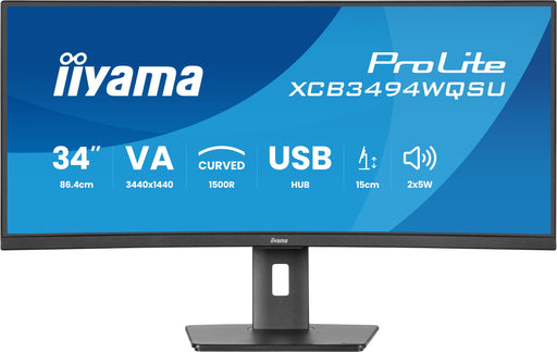 EAN 4948570125135 - iiyama ProLite XCB3494WQSU-B1 pantalla para PC 86,4 cm (34") 3440 x 1440 Pixeles UltraWide Quad HD LED Ne imagen 1