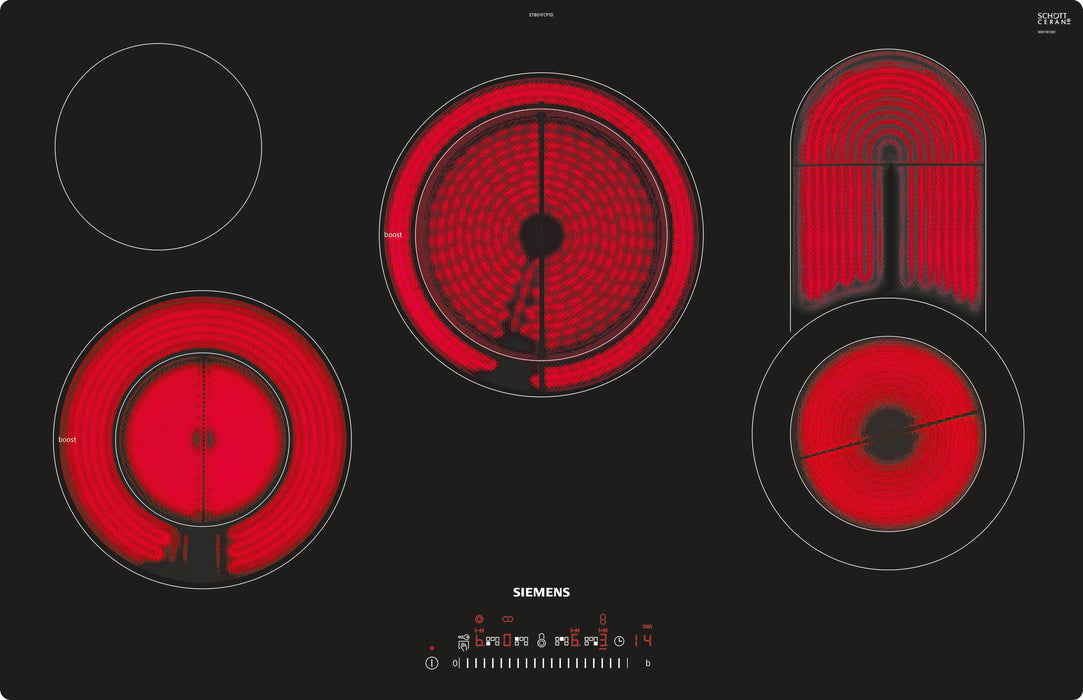 EAN 4242003766477 - Siemens ET801FCP1D hobs Negro, Acero inoxidable Integrado Cerámico 5 zona(s) imagen 1