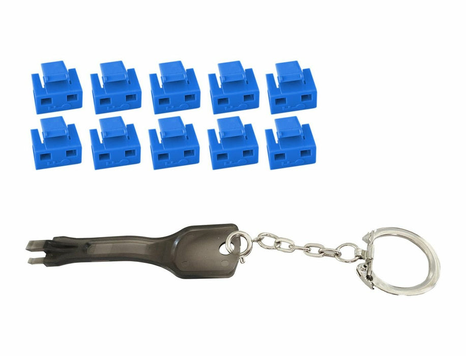 EAN 5715063347935 - Microconnect MC-RJ45PORTBLOCK-B bloqueador de puerto Llave de bloqueador de puerto RJ-45 Negro, Azul 10 p imagen 1