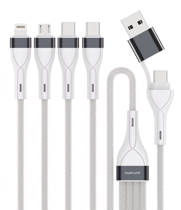 EAN 4252011910175 - 4smarts 541299 cable USB 0,25 m USB C USB C/Micro USB-A/Lightning Plata, Blanco imagen 1