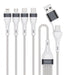 EAN 4252011910175 - 4smarts 541299 cable USB 0,25 m USB C USB C/Micro USB-A/Lightning Plata, Blanco imagen 1
