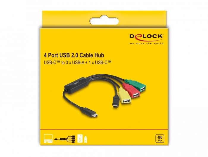 EAN 4043619642038 - DeLOCK 64203 cambiador de género para cable 3 x USB-A female + 1 x USB-C Multicolor imagen 4
