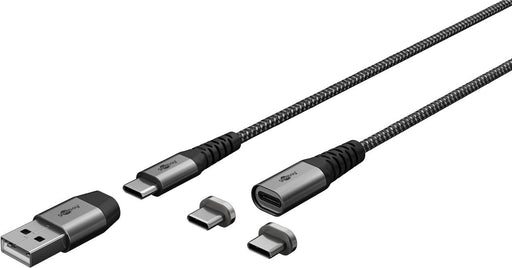 EAN 4040849656538 - Goobay 65653 cable USB 1 m USB C Negro, Gris imagen 1