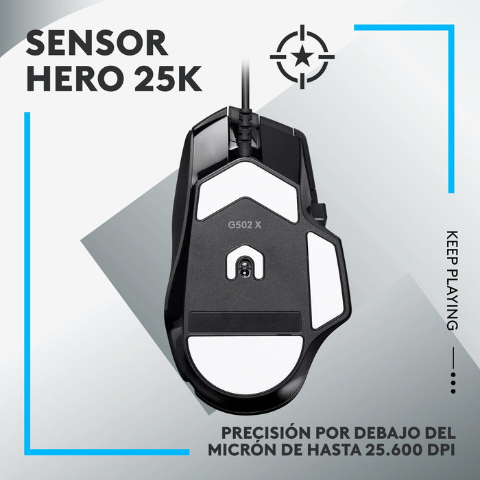 EAN 5099206096301 - Logitech G 910-006139 ratón Juego mano derecha USB tipo A Óptico 25600 DPI imagen 8
