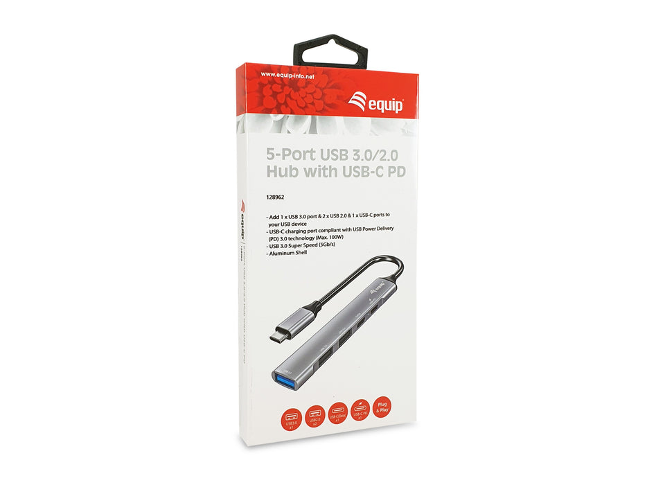 EAN 4015867228302 - Equip 128962 hub de interfaz USB 3.2 Gen 1 (3.1 Gen 1) Type-C 5000 Mbit/s Plata imagen 6