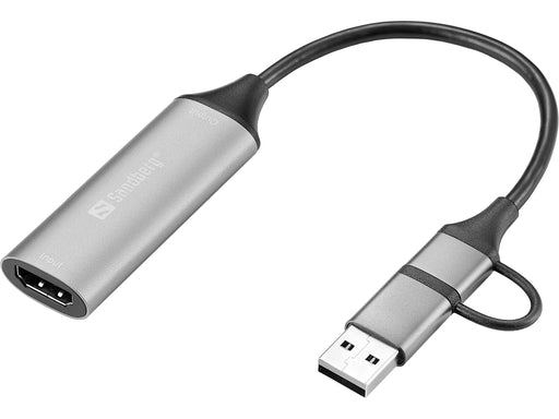 EAN 5705730136702 - Sandberg 136-70 adaptador de cable de vídeo HDMI tipo A (Estándar) USB Type-A + USB Type-C Gris imagen 2