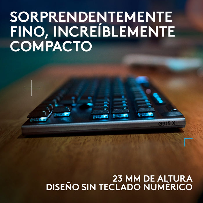 EAN 5099206121843 - Logitech G G915 X LIGHTSPEED TKL teclado Juego USB + RF Wireless + Bluetooth QWERTY Español Negro imagen 8