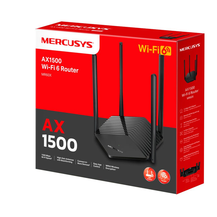 EAN 6957939001223 - Mercusys MR60X router inalámbrico Gigabit Ethernet Doble banda (2,4 GHz / 5 GHz) Negro imagen 5