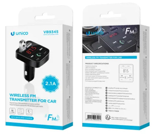 EAN 8051577993457 - UNICO VB9345 transmisor FM 87,5 - 108 MHz Bluetooth/USB Negro imagen 2