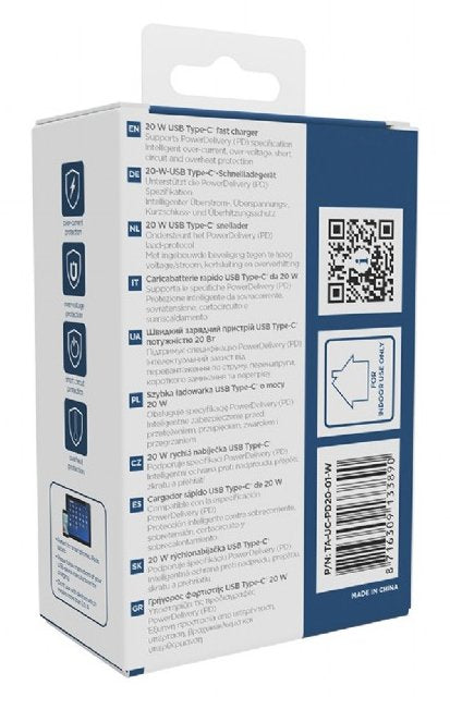 EAN 8716309133890 - Gembird TA-UC-PD20-01-W cargador de dispositivo móvil Smartphone Blanco Corriente alterna Carga rápida In imagen 7