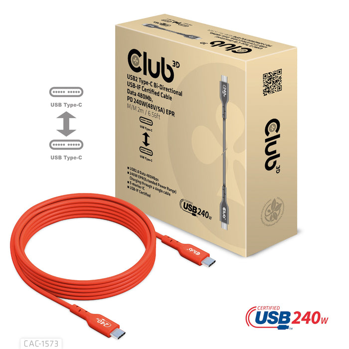 EAN 8719214472306 - CLUB3D CAC-1573 cable USB USB4 Gen 2x2 2 m USB C Rojo imagen 5