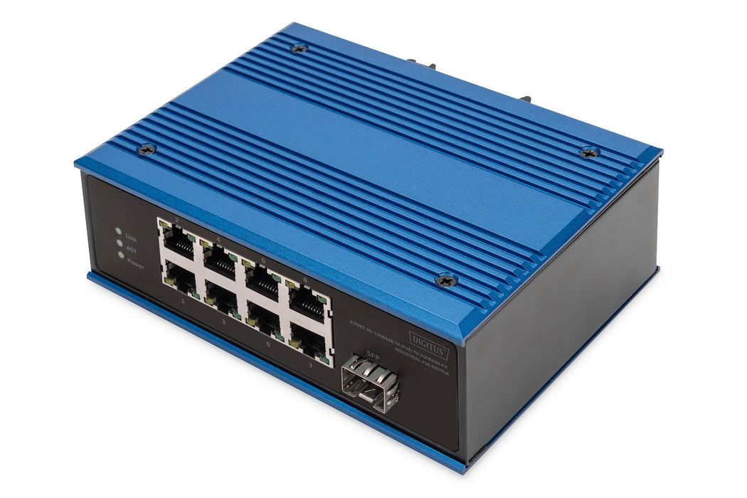 EAN 4016032485469 - Digitus DN-651133 switch No administrado Fast Ethernet (10/100) Energía sobre Ethernet (PoE) Negro, Azul imagen 1