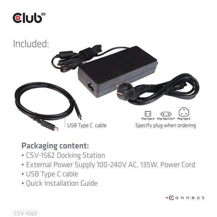 EAN 8719214471293 - CLUB3D CSV-1562 base para portátil y replicador de puertos Acoplamiento USB 3.2 Gen 1 (3.1 Gen 1) Type-C  imagen 16