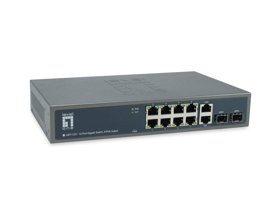 EAN 4015867227978 - LevelOne GEP-1221 switch No administrado Gigabit Ethernet (10/100/1000) Energía sobre Ethernet (PoE) Negr imagen 1