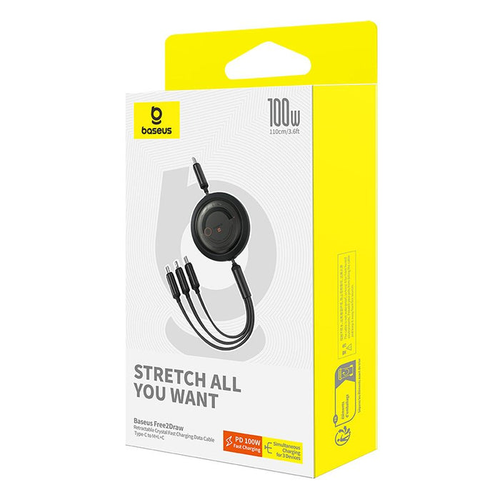 EAN 6932172656454 - Baseus Free2Draw cable USB 1,1 m USB C USB C/Micro-USB B/Lightning Negro imagen 2