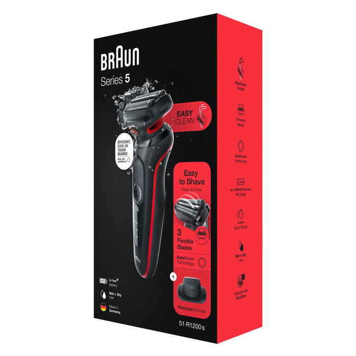EAN 4210201429333 - Braun Series 5 51-R1200S afeitadora Máquina de afeitar de láminas Recortadora Negro, Rojo imagen 2