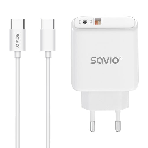 EAN 5901986049265 - Savio LA-10 cargador de dispositivo móvil Teléfono móvil, Teléfono, Universal Blanco USB Carga rápida imagen 1