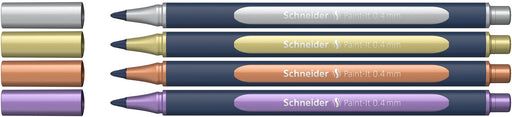 EAN 4004675162410 - Schneider Schreibgeräte Paint-It 050 Bolígrafo retráctil con clip Cobre, Oro, Violeta metalizado, Plata 4 imagen 1