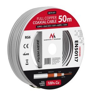 EAN 5902211114185 - Maclean MCTV-471 cable coaxial RG-6/U 50 m Blanco imagen 1
