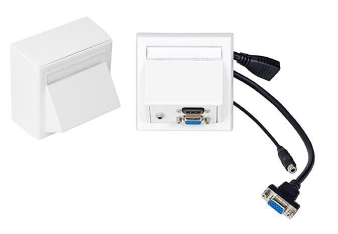 EAN 5712505270097 - Vivolink WI221192 toma de corriente HDMI + VGA + 3.5mm Blanco imagen 1