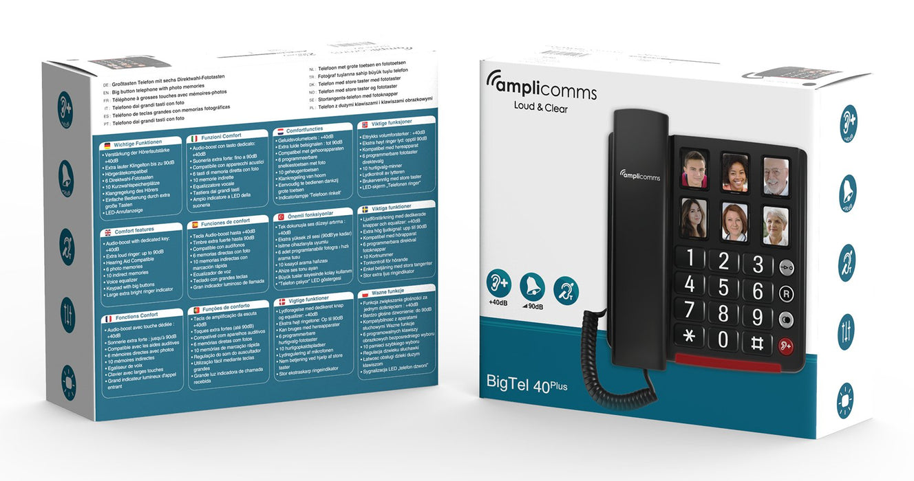 EAN 3700601424089 - amplicomms Bigtel 40 Plus Teléfono analógico Negro imagen 5