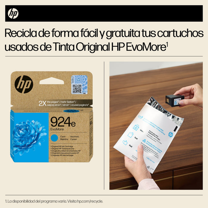 EAN 0196786147425 - HP 924e EvoMore Cyan Original Ink Cartridge cartucho de tinta 1 pieza(s) Alto rendimiento (XL) imagen 2
