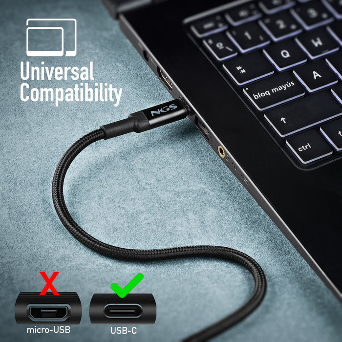 EAN 8435430625851 - NGS KNOT 65W-3 cable USB USB 2.0 3 m USB C Negro imagen 9